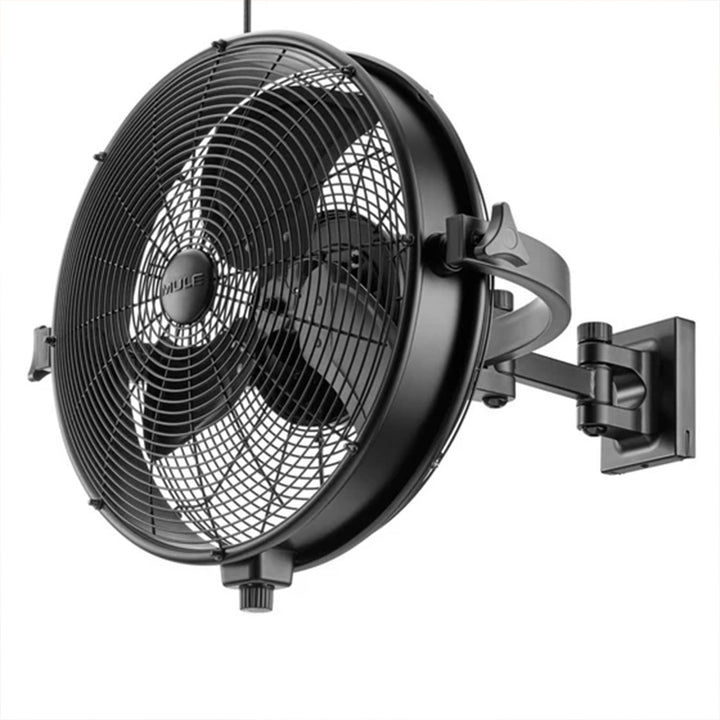 Mule Outdoor Wall Fan XL 18 Inch Wet-Rated Wall Fan with 3 Speeds, Matte Black