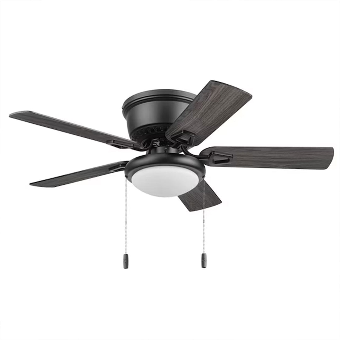 Honeywell Braystone 42 Inch Indoor LED Ceiling Fan with Pull Chain, Matte Black