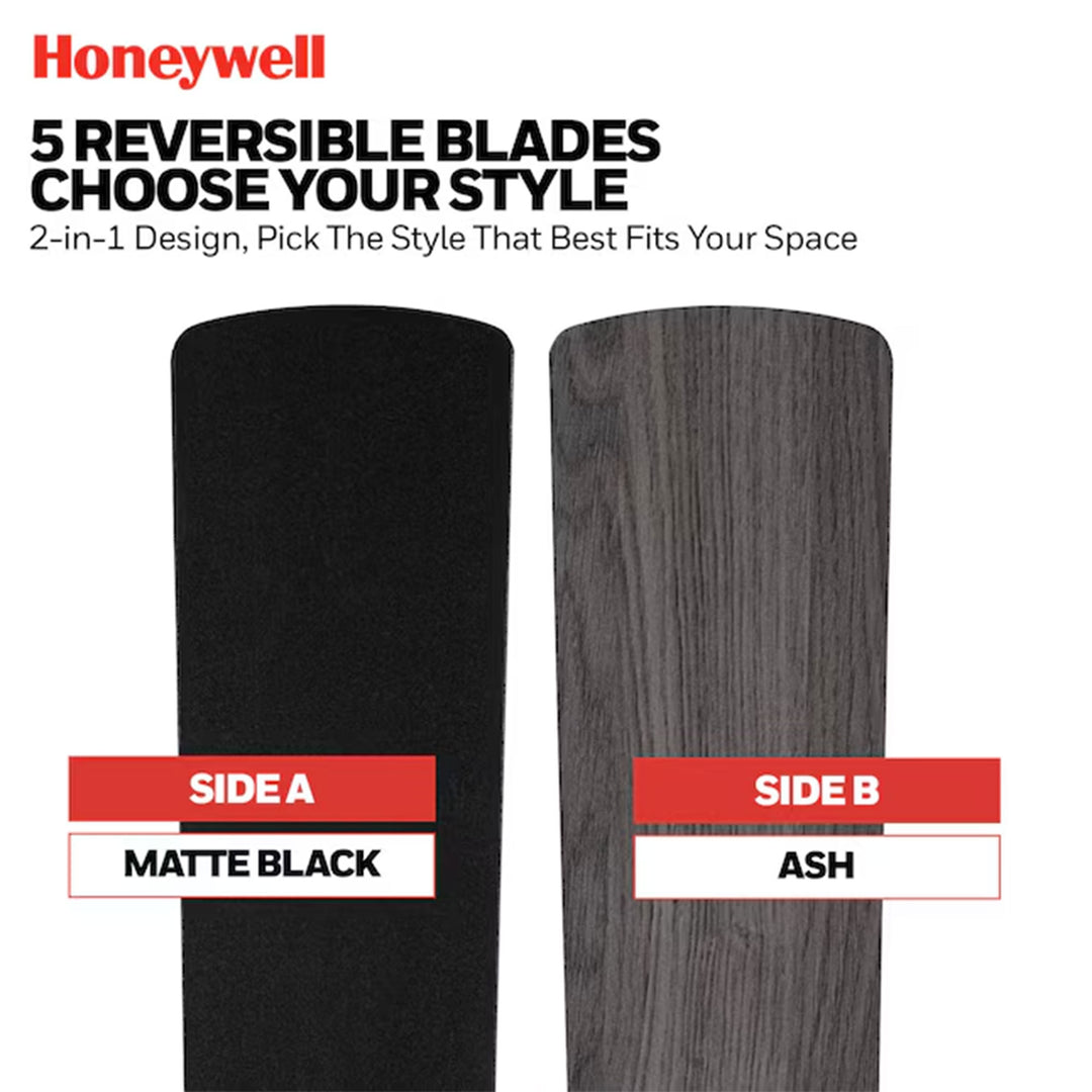 Honeywell Braystone 42 Inch Indoor LED Ceiling Fan with Pull Chain, Matte Black