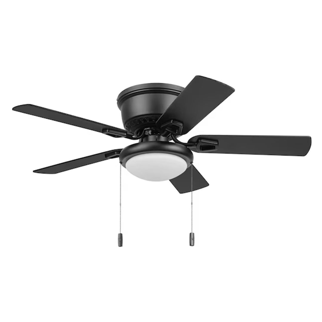 Honeywell Braystone 42 Inch Indoor LED Ceiling Fan with Pull Chain, Matte Black