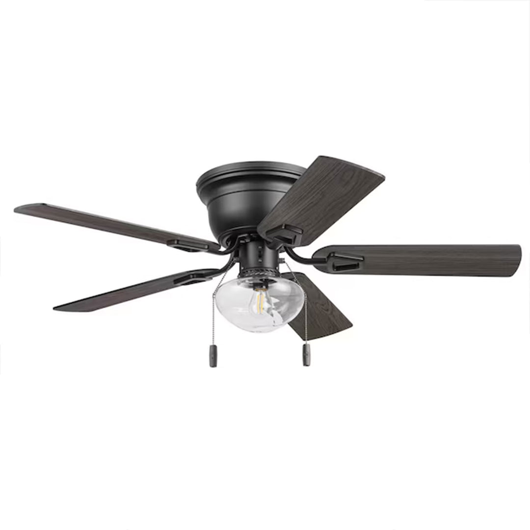 Honeywell Halle 42 Inch Indoor LED Ceiling Fan with Pull Chain, Matte Black