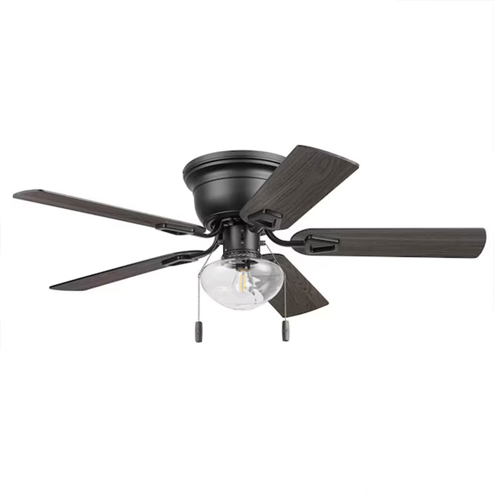 Honeywell Halle 42 Inch Indoor LED Ceiling Fan with Pull Chain, Matte Black