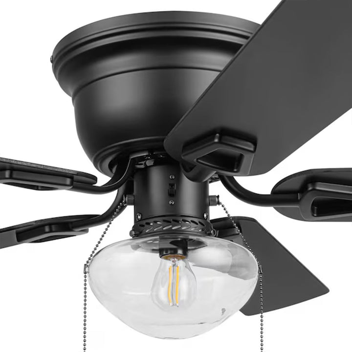Honeywell Halle 42 Inch Indoor LED Ceiling Fan with Pull Chain, Matte Black