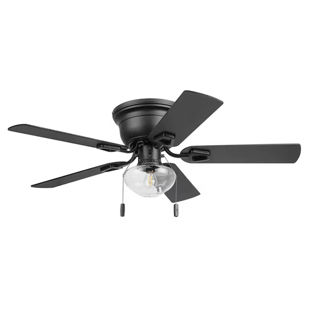 Honeywell Halle 42 Inch Indoor LED Ceiling Fan with Pull Chain, Matte Black