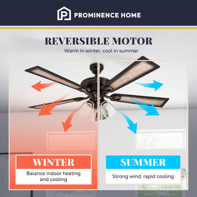 Prominence Home Glenmont, Farmhouse LED Ceiling Fan with Light,  (For Parts) - VMInnovations