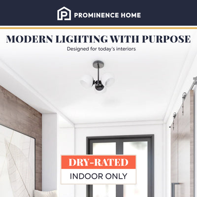 Prominence Home Stoll Semi-Flush 3-Light Chandelier with Opal Glass (Open Box)