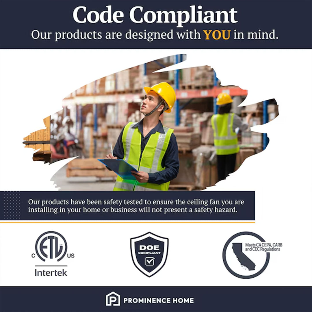 Prominence Home Glenmont 52" Indoor LED Ceiling Fan with Pull Chain, Matte Black