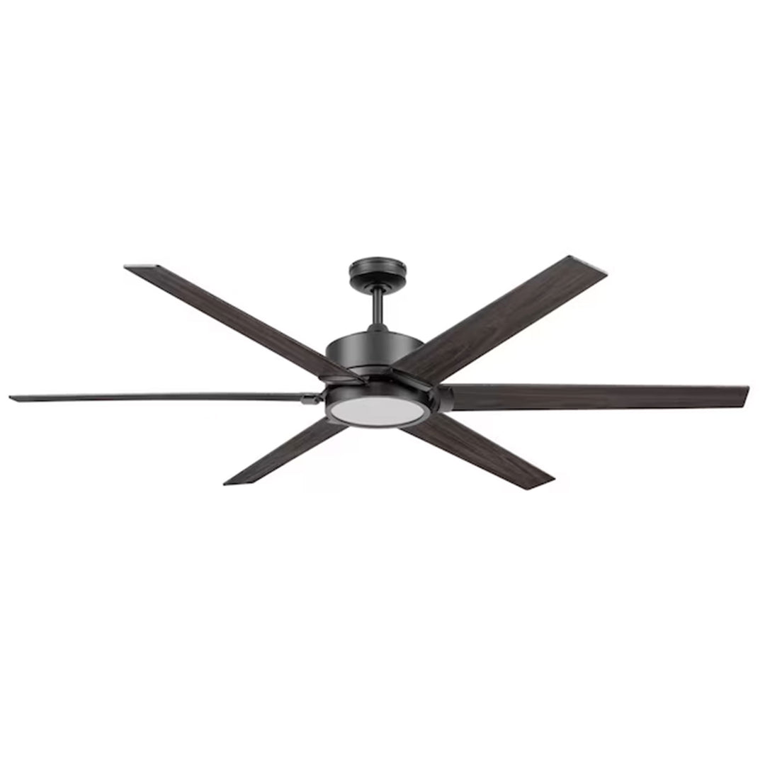 Honeywell Talbert Ceiling Fan, Color Changing LED and Remote, 70", Matte Black