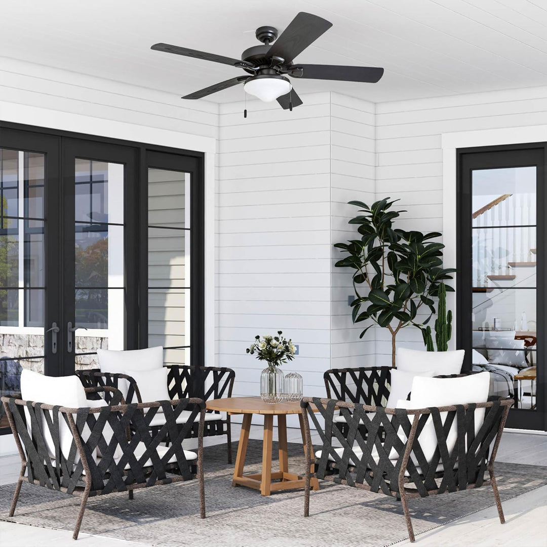 Honeywell Belmar 52 Inch Indoor Outdoor Ceiling Fan with Pull Chain, Bronze