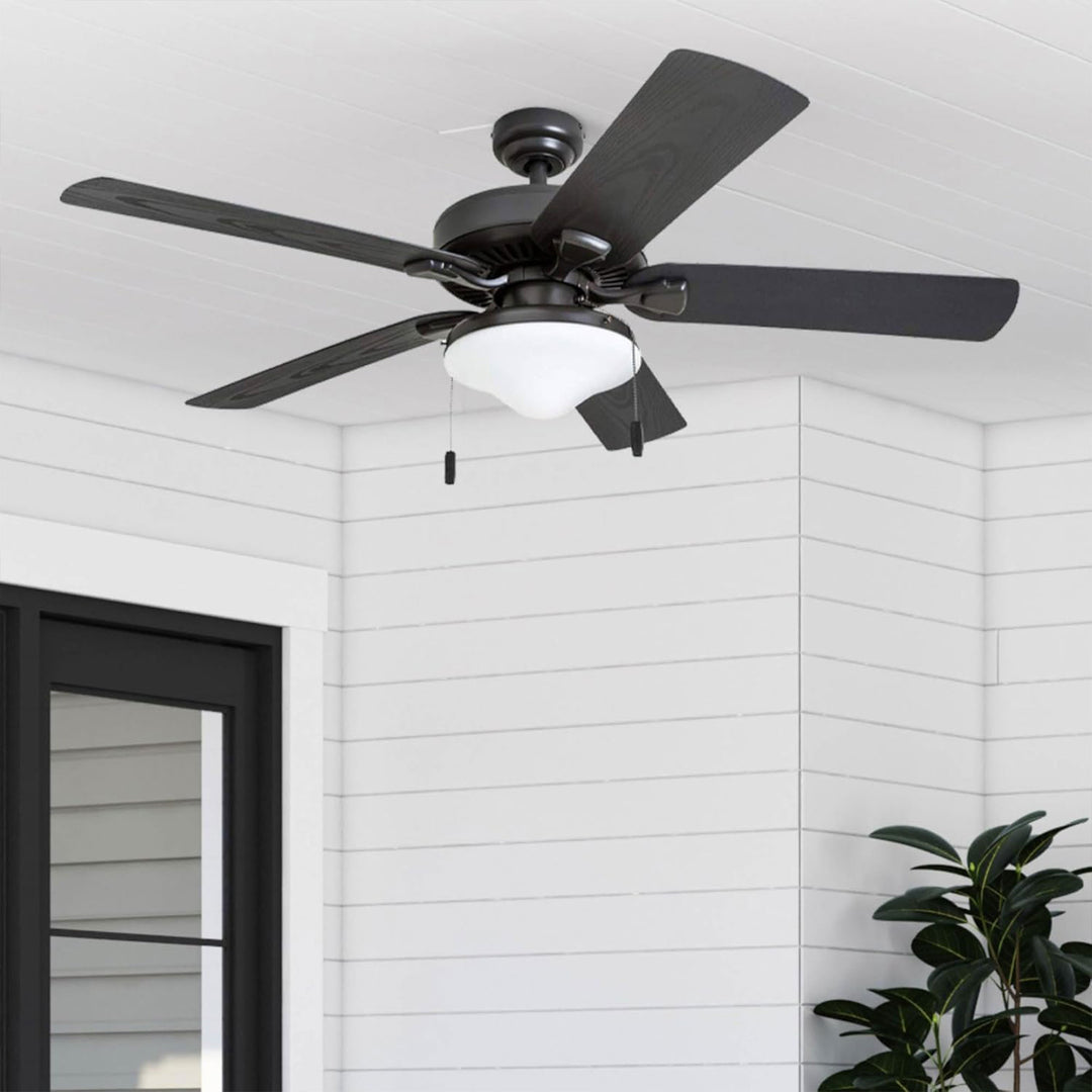 Honeywell Belmar 52 Inch Indoor Outdoor Ceiling Fan with Pull Chain, Bronze