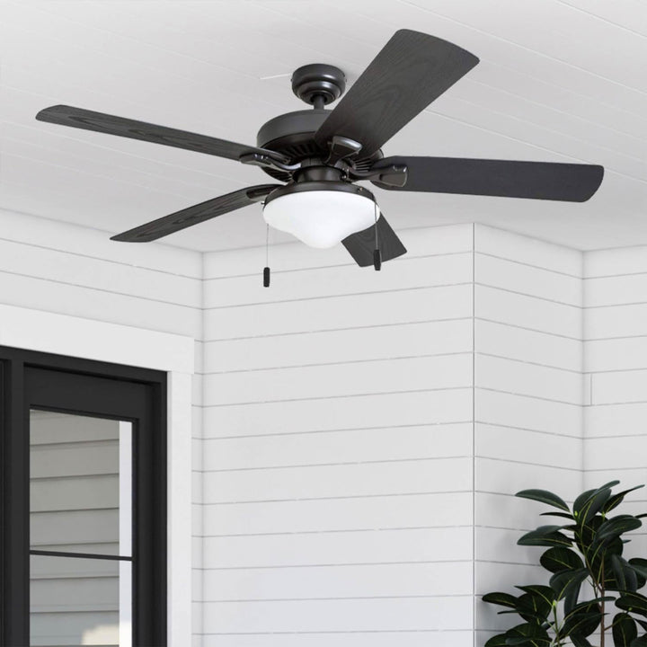 Honeywell Belmar 52 Inch Indoor Outdoor Ceiling Fan with Pull Chain, Bronze