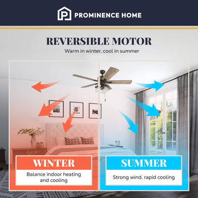 Prominence Home River Run 52" Farmhouse Ceiling Fan with Pull Chain (Open Box)