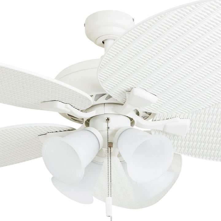 Honeywell Palm Lake 52" Indoor Outdoor Ceiling Fan w/ Light & Pull Chain, White
