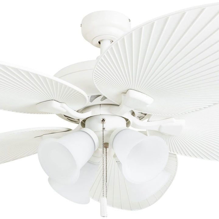 Honeywell Palm Lake 52" Indoor Outdoor Ceiling Fan w/ Light & Pull Chain, White