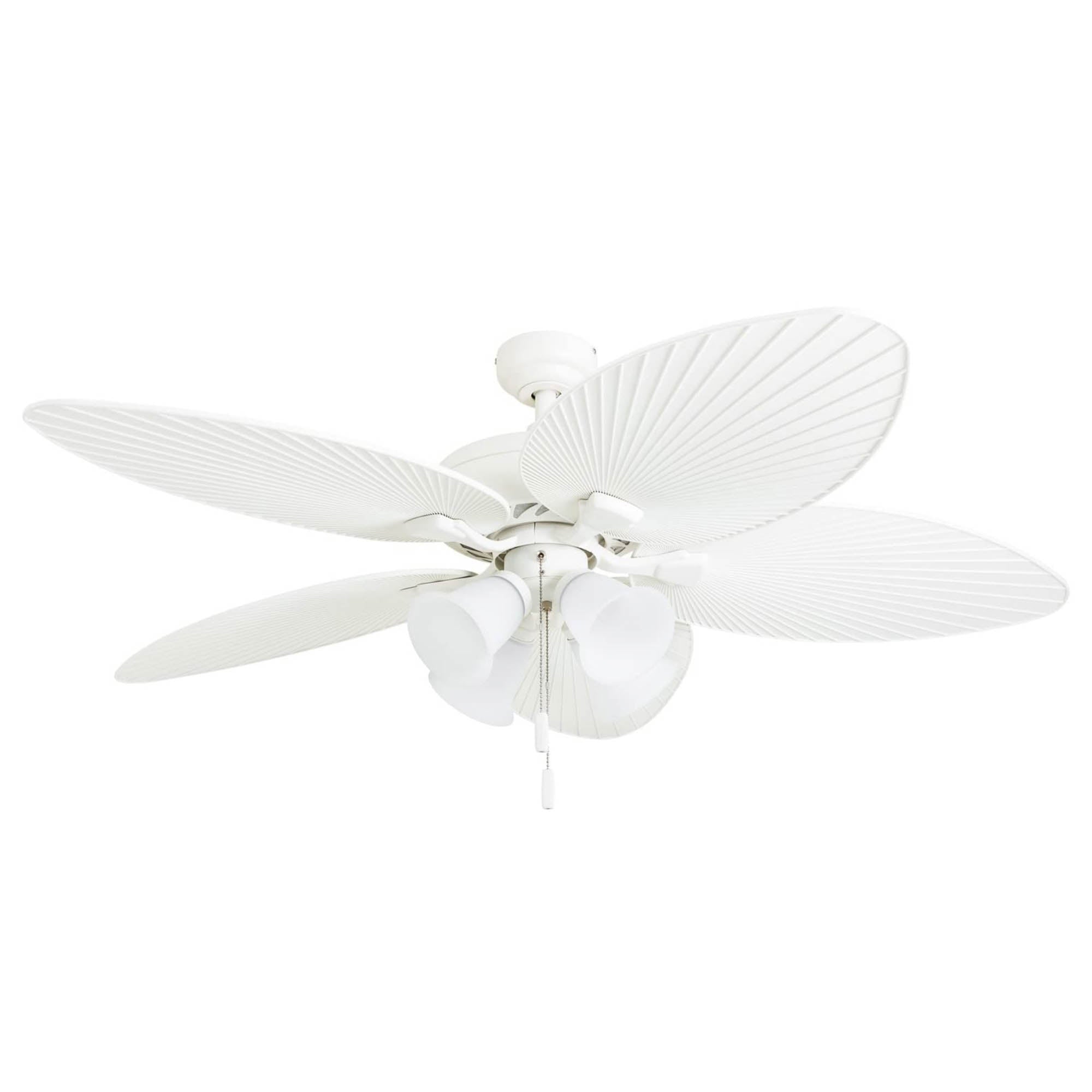 Prominence Home Palm Lake 52" Indoor Outdoor Ceiling Fan with Pull Chain, White - VMInnovations