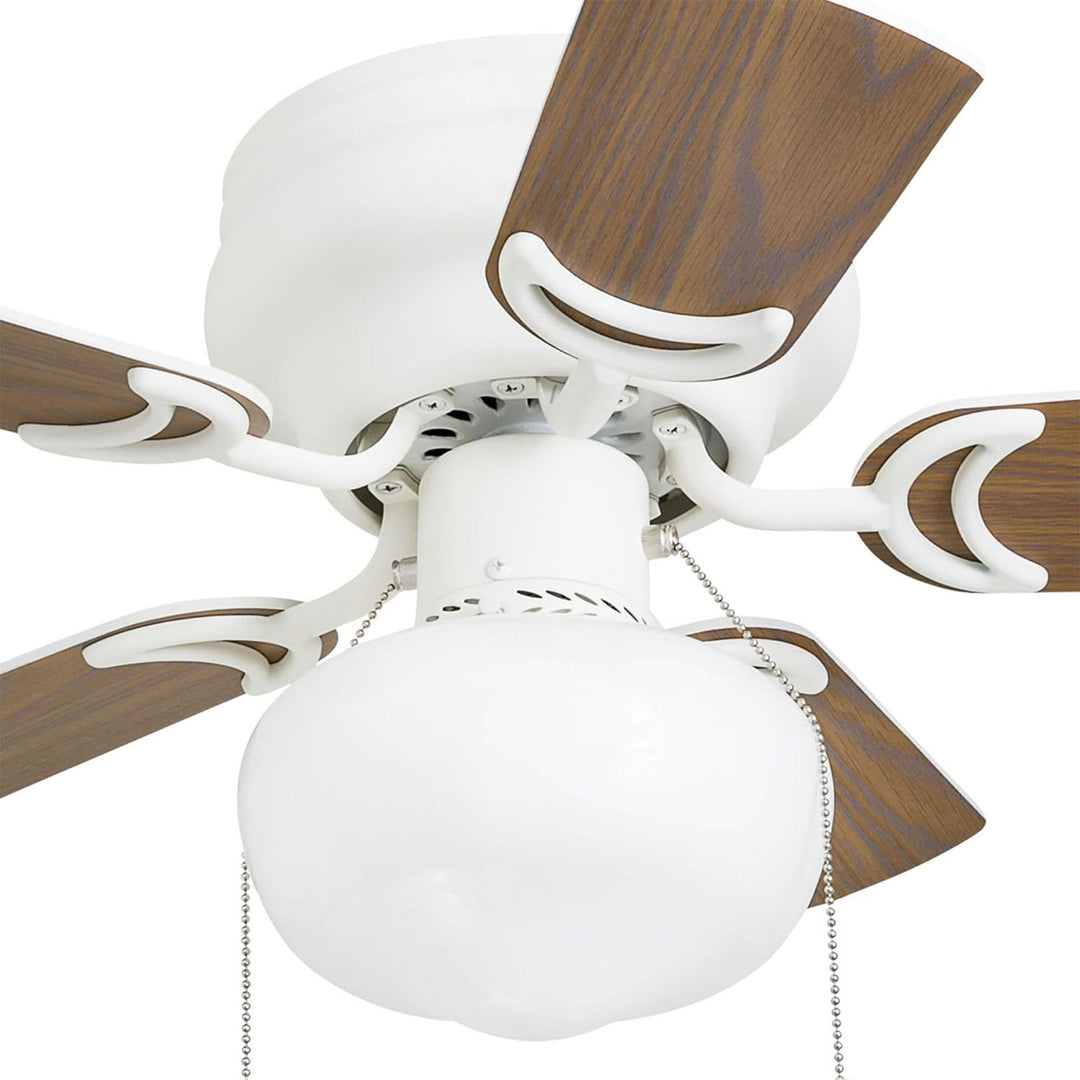 Prominence Home Hero, 28” Flush Mount Indoor LED Ceiling Fan with Light, White