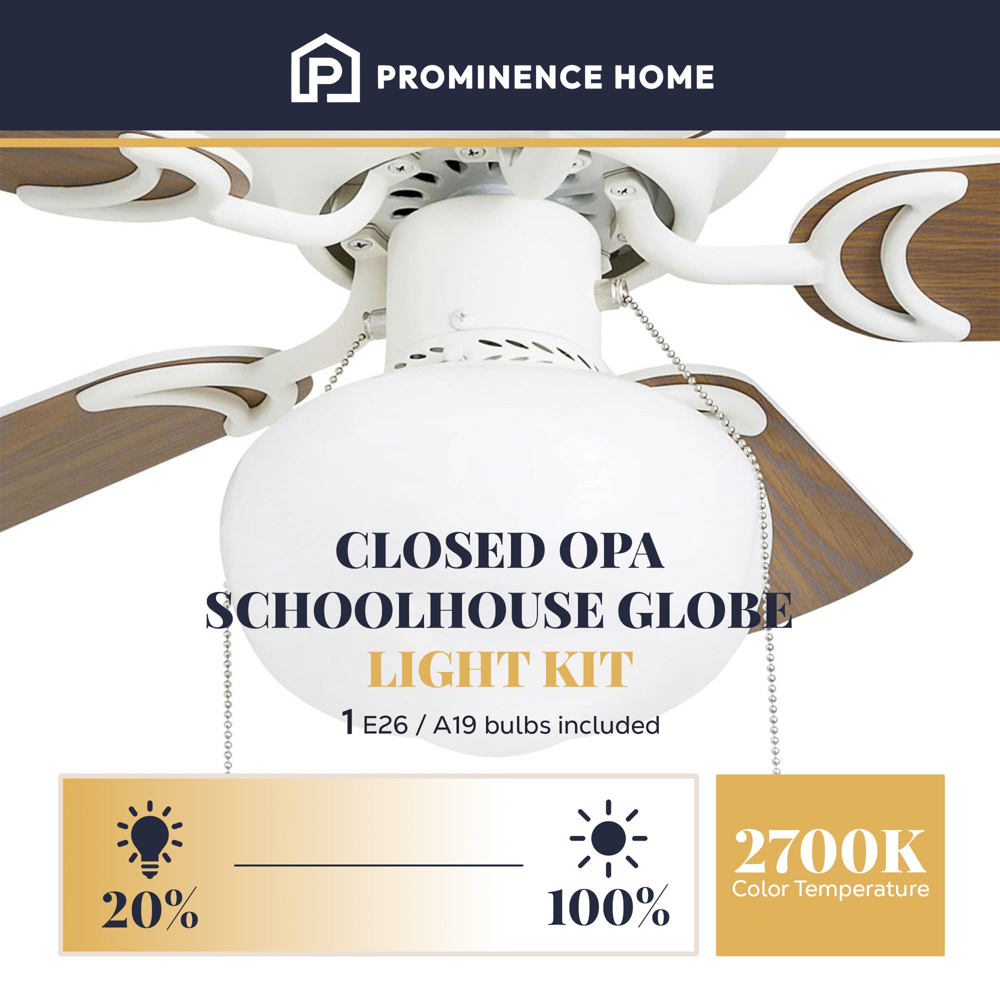 Prominence Home Hero, 28” Flush Mount Indoor LED Ceiling Fan w/Light(Open Box)