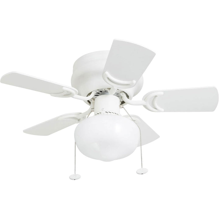 Prominence Home Hero, 28” Flush Mount Indoor LED Ceiling Fan with Light, White