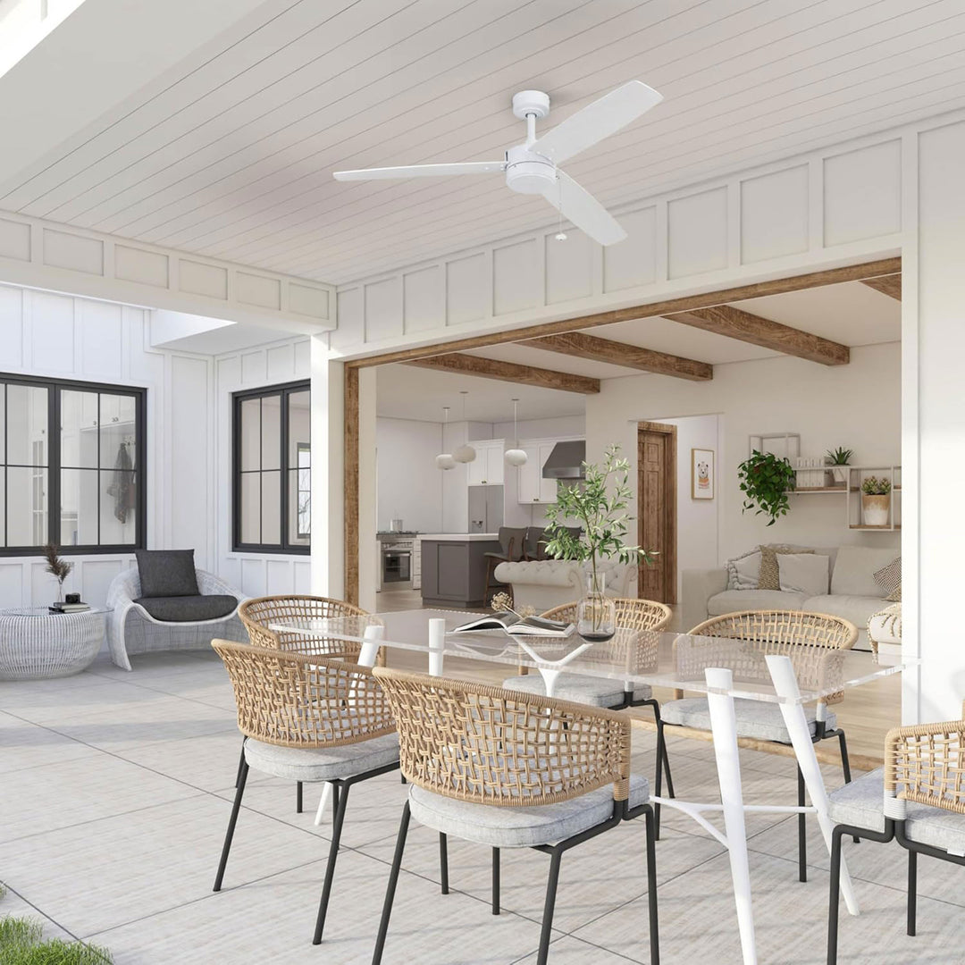 Prominence Home Journal 52" Ceiling Fan, No Light, Pull Chain Control, White