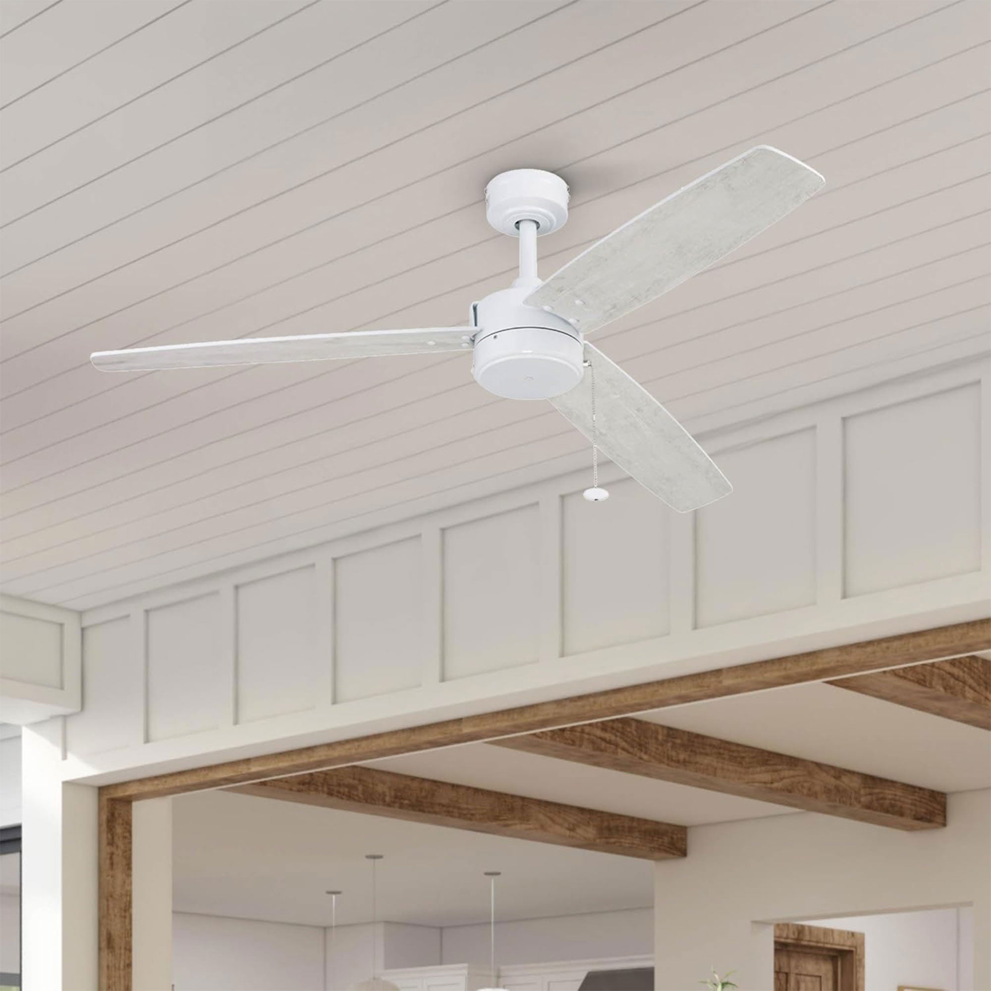 Prominence Home Journal 52" Ceiling Fan, No Light, Pull Chain Control, White - VMInnovations