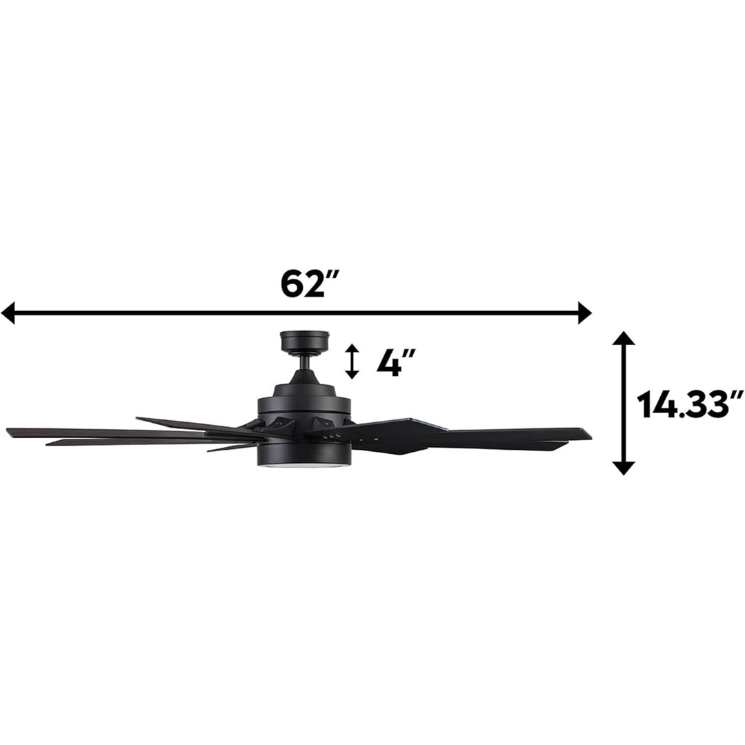 Honeywell Xerxes Ceiling Fan, Quiet Motor and Remote Control, 62", Matte Black