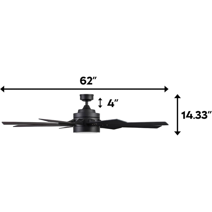 Honeywell Xerxes Ceiling Fan, Quiet Motor and Remote Control, 62", Matte Black
