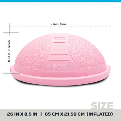 Bosu Pro Multifunctional Home Gym 26” Strength Trainer Ball Balance Board, Pink (For Parts)
