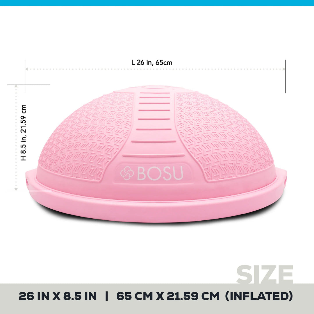 Bosu Pro Multifunctional Home Gym 26” Strength Trainer Ball Balance Board, Pink