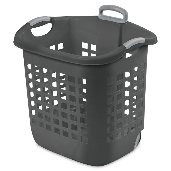 Sterilite Ultra Wheeled Laundry Basket, 1.7 Bushel with Handles, Grey, 4 Pack