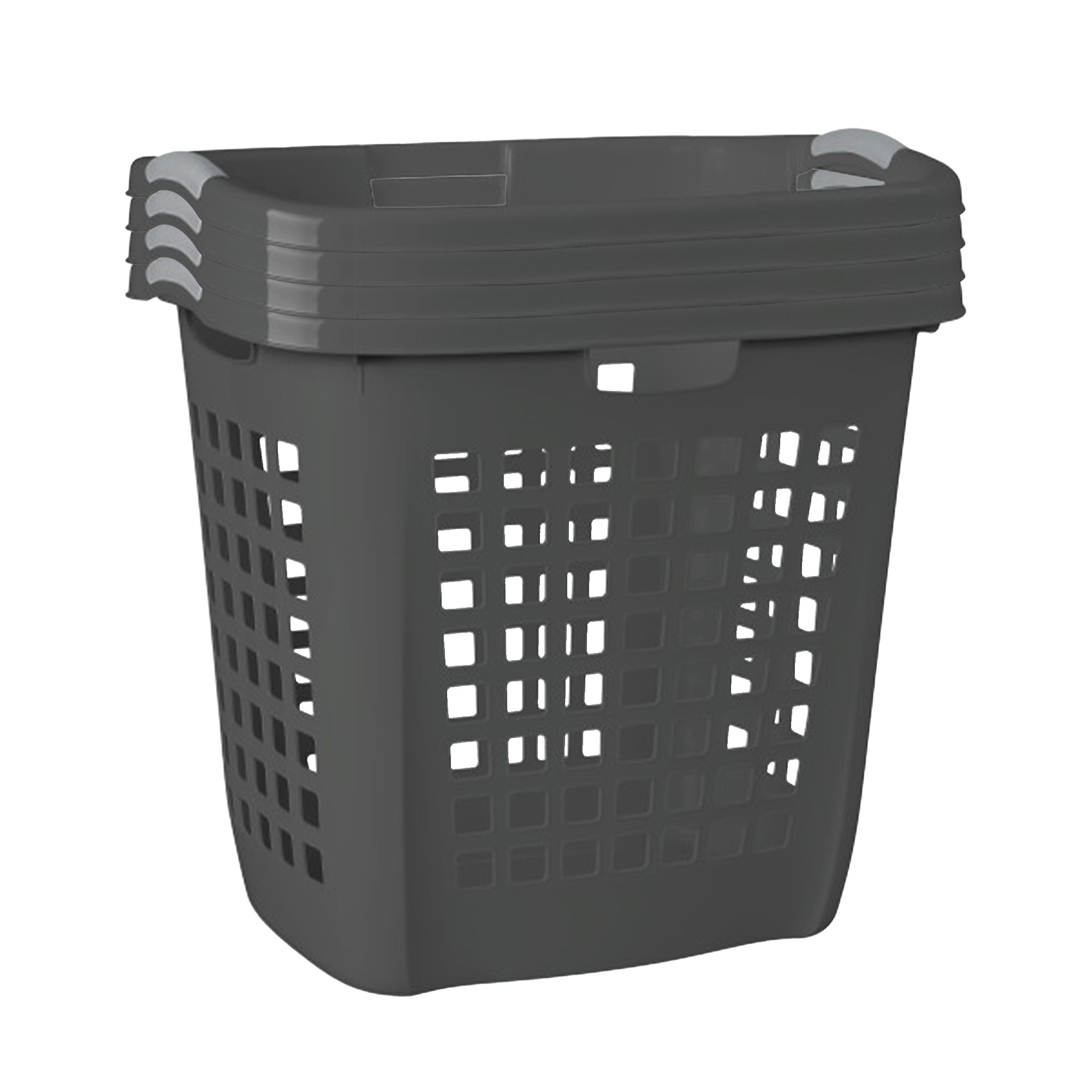 Sterilite Ultra Easy Carry Laundry Basket, 2.1 Bushel with Handles, Grey, 4 Pack - VMInnovations