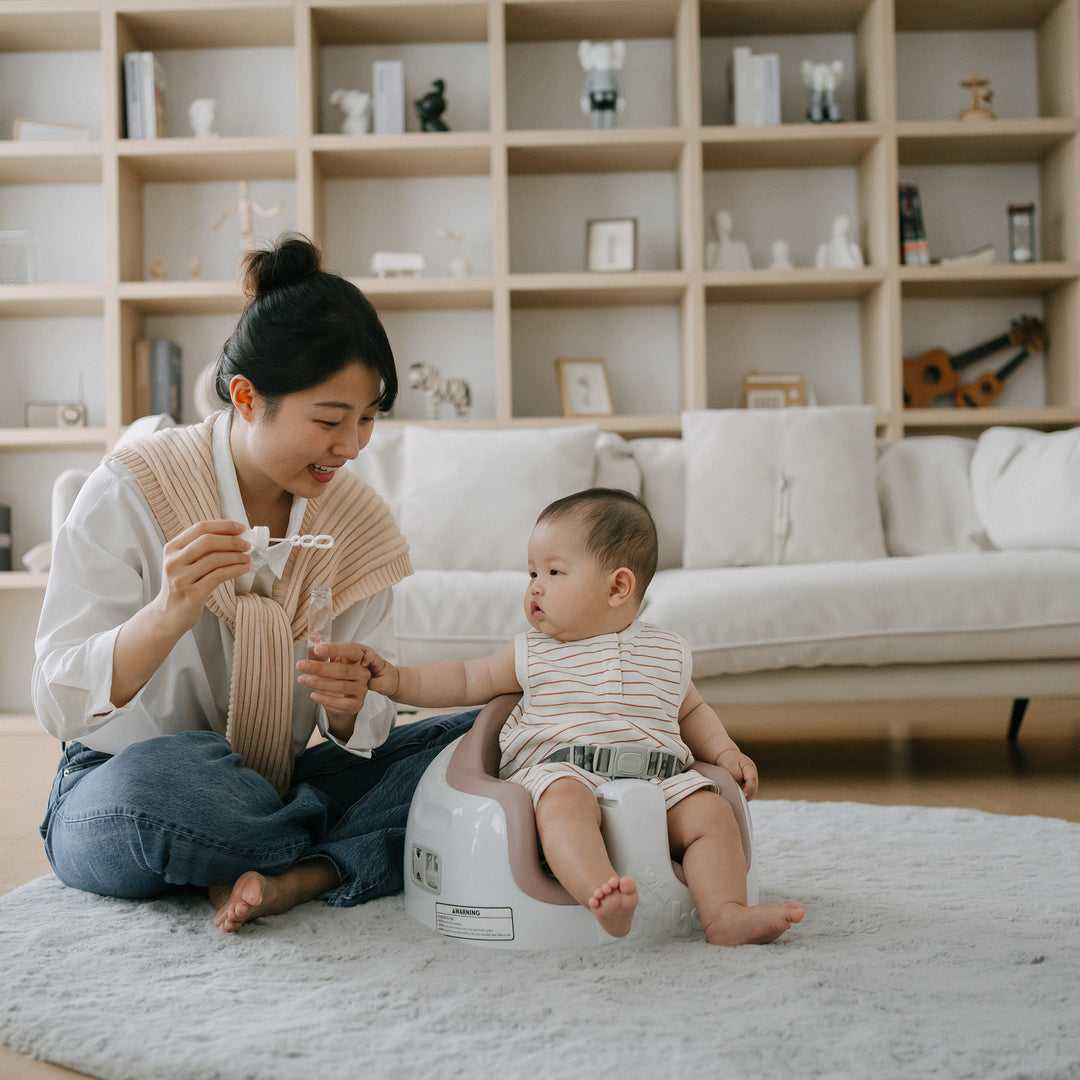 Bumbo Toddler Multi Seat 3-in-1 Booster High Chair and Tray, Breige/Sonoran Rose