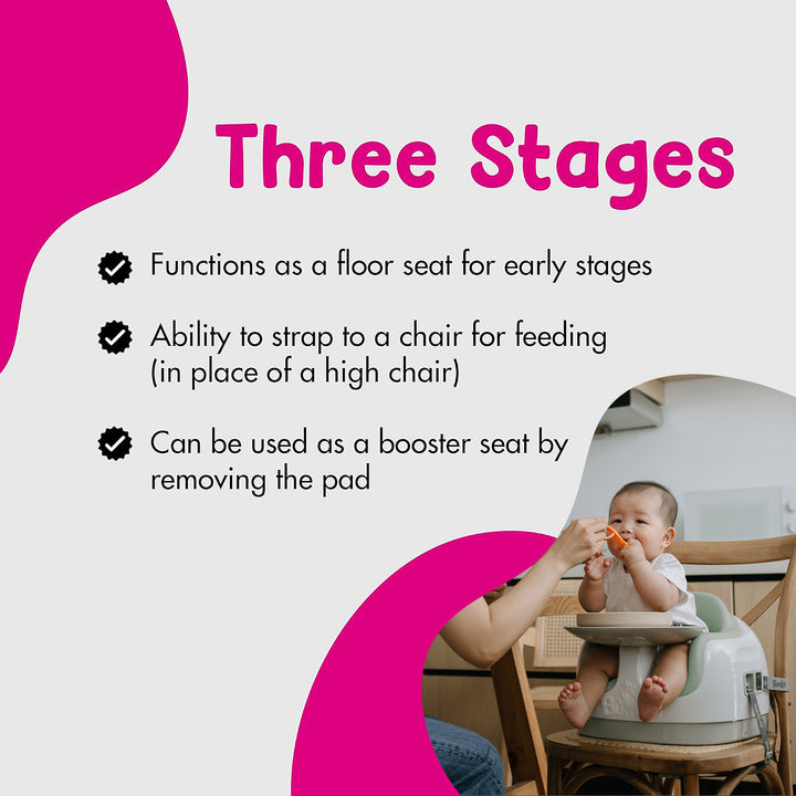 Bumbo Baby Toddler Adjustable 3-in-1 Booster Seat/High Chair, Agave, 2 Pack