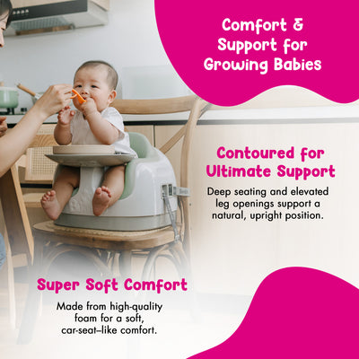 Bumbo Baby Toddler Adjustable 3-in-1 Booster Seat/High Chair, Agave, 2 Pack