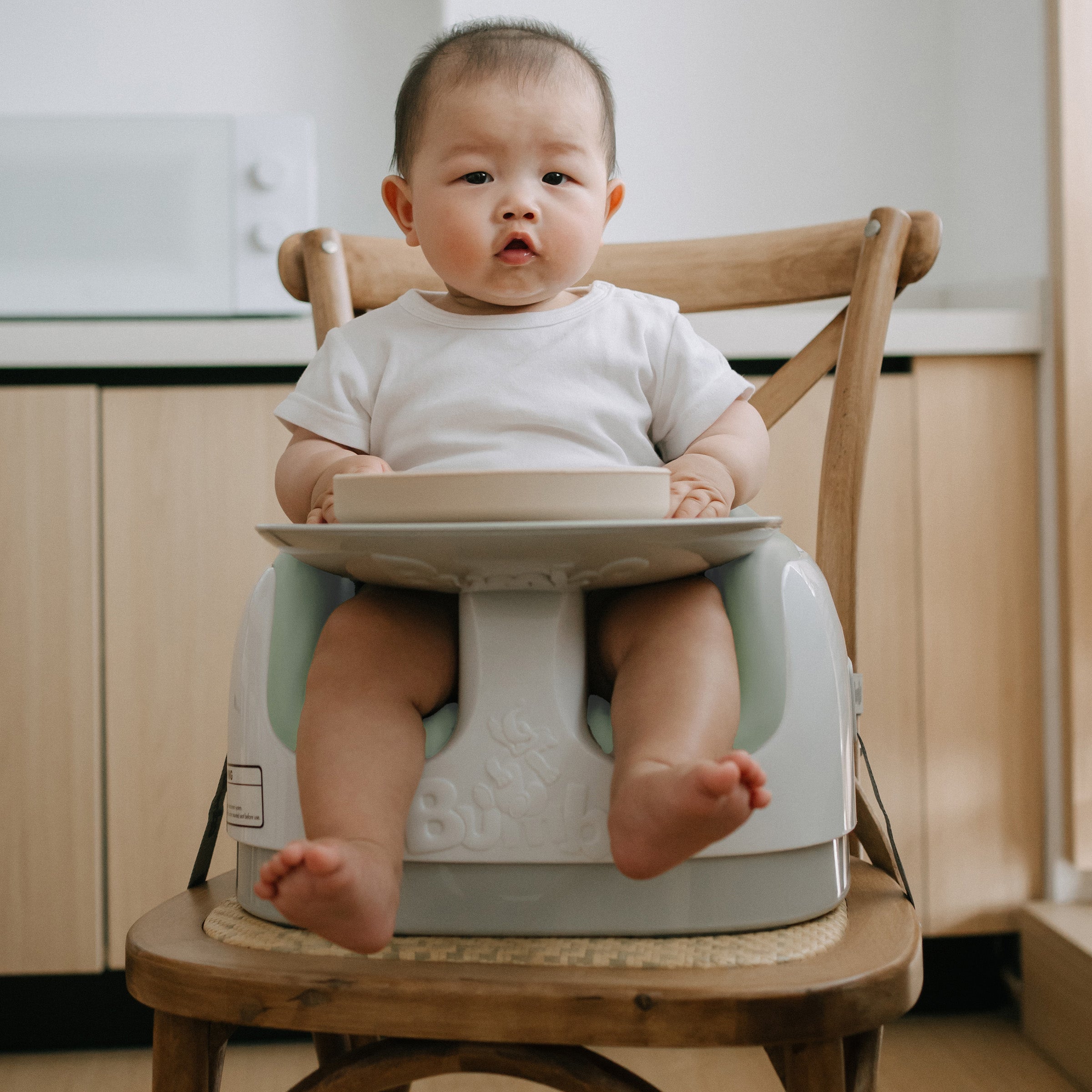 Bumbo Baby Toddler Adjustable 3-in-1 Booster Seat/High Chair & Tray, Agave - VMInnovations