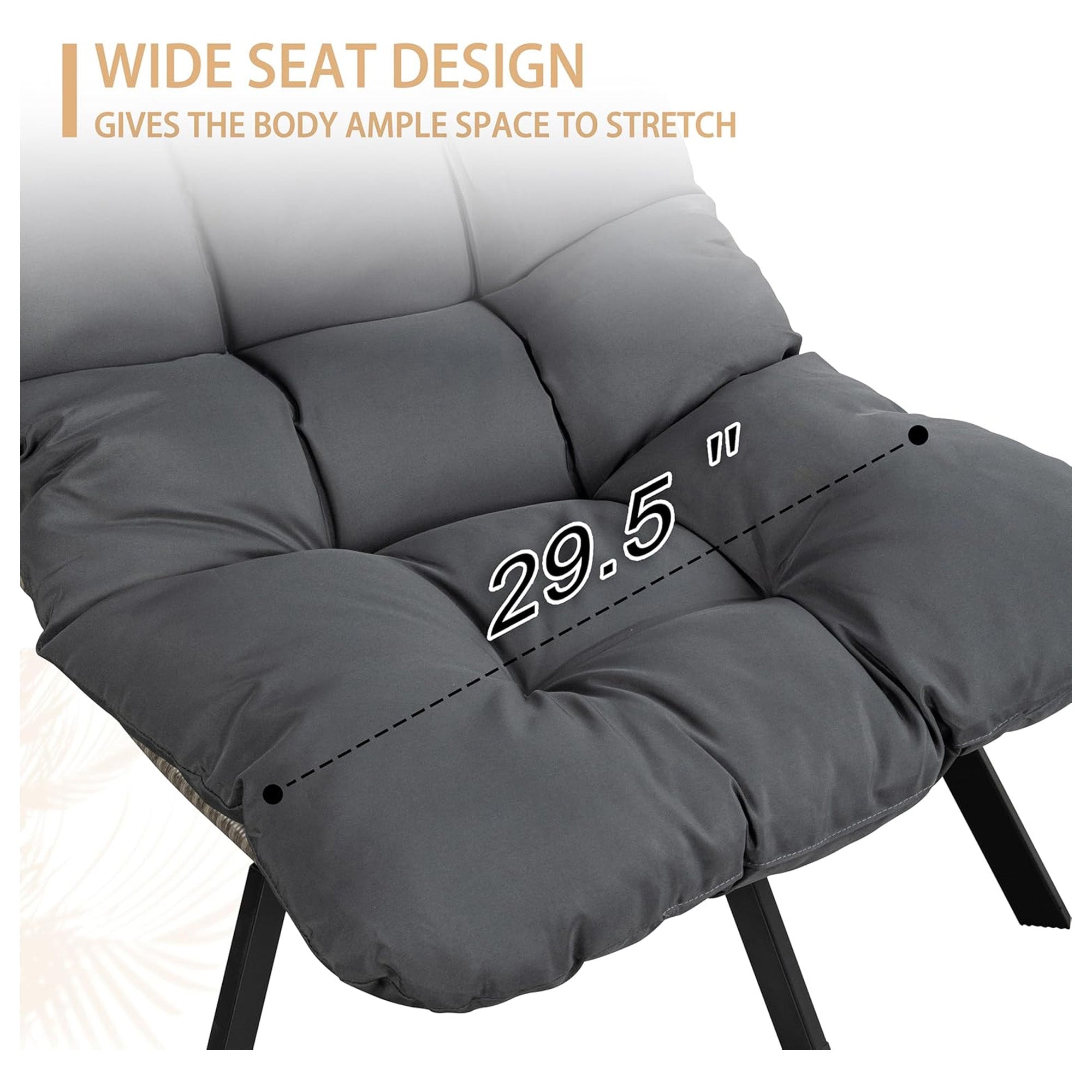 JAMFLY Swivel Accent Chair w/Cushion, Modern Wicker Seat for Home (Open Box) - VMInnovations