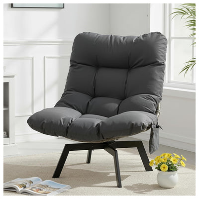JAMFLY Swivel Accent Chair w/Cushion, Modern Wicker Seat for Home (Open Box) - VMInnovations