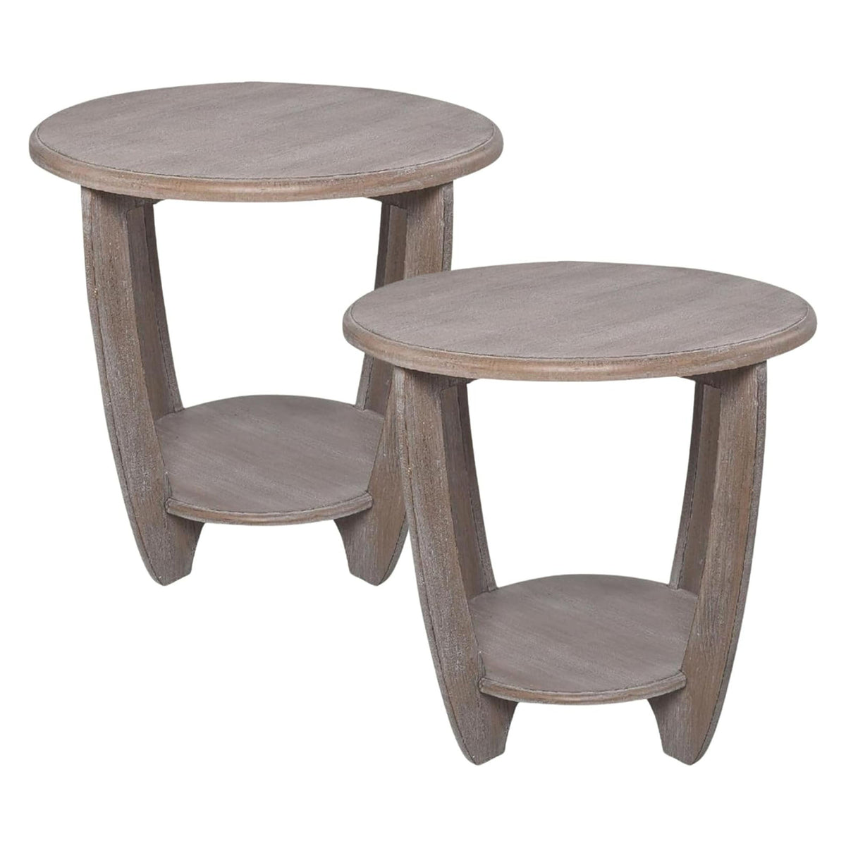 COZAYH Rustic Farmhouse Wooden End Table & Storage Shelf, Vintage Grey(Open Box)