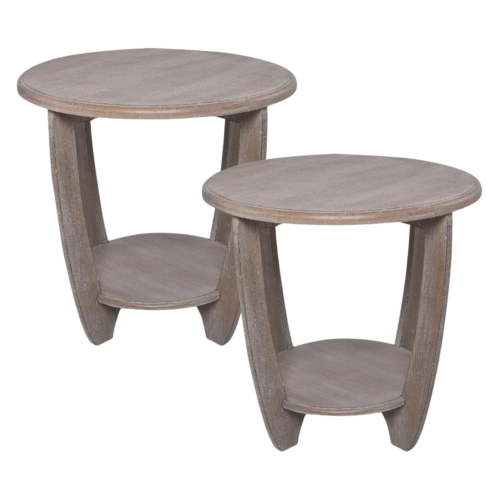 COZAYH Rustic Farmhouse Wooden End Table & Storage Shelf, Vintage Grey(Open Box)