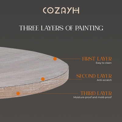 COZAYH Farmhouse Round Wooden End Table with Cross Legs, Vintage Grey, Set of 2 - VMInnovations