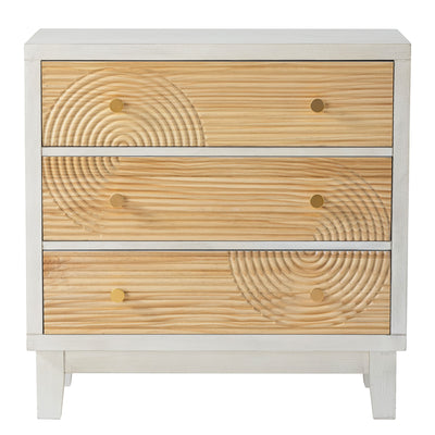 COZAYH 3-Drawer Farmhouse Dresser, Rustic Ring Motif Nightstand,(Open Box)