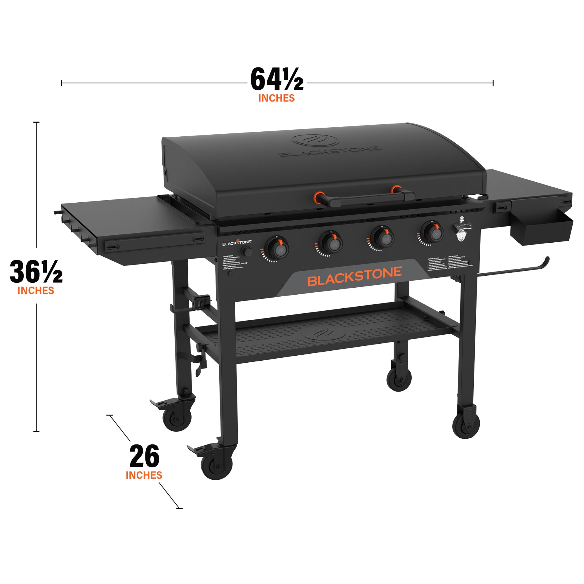 Blackstone 36" Griddle, Outdoor Grill w/Hood, Side Shelves & Wheels (Open Box)