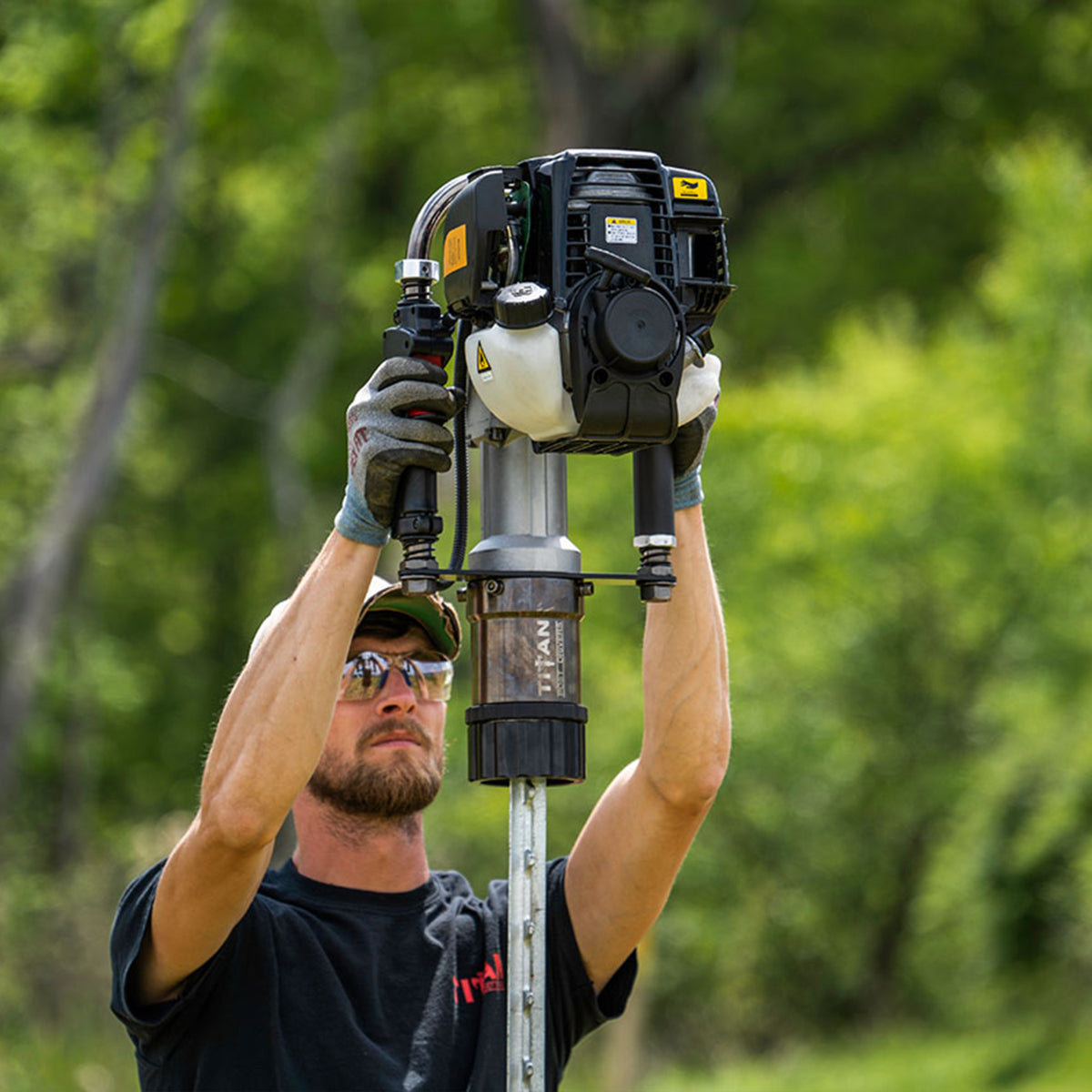 Titan Post Drivers Gas Fence Post Driver for T-Posts, Pipes & Stakes (Open Box)