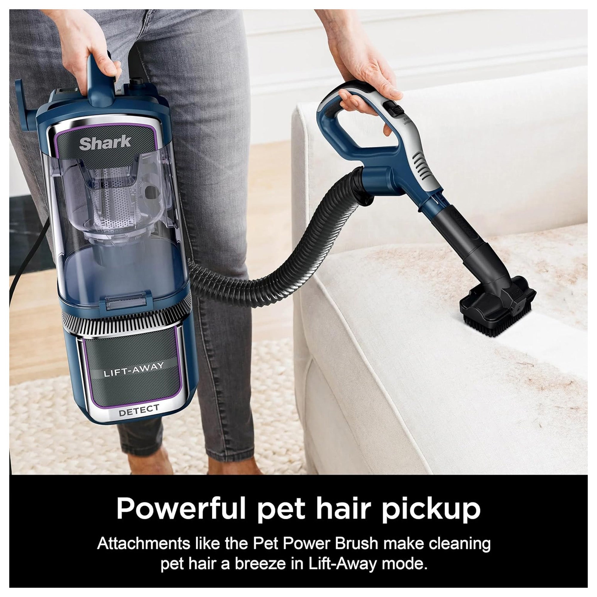 Shark Detect Performance Lift-Away Upright Vacuum, Navy (Used) - VMInnovations