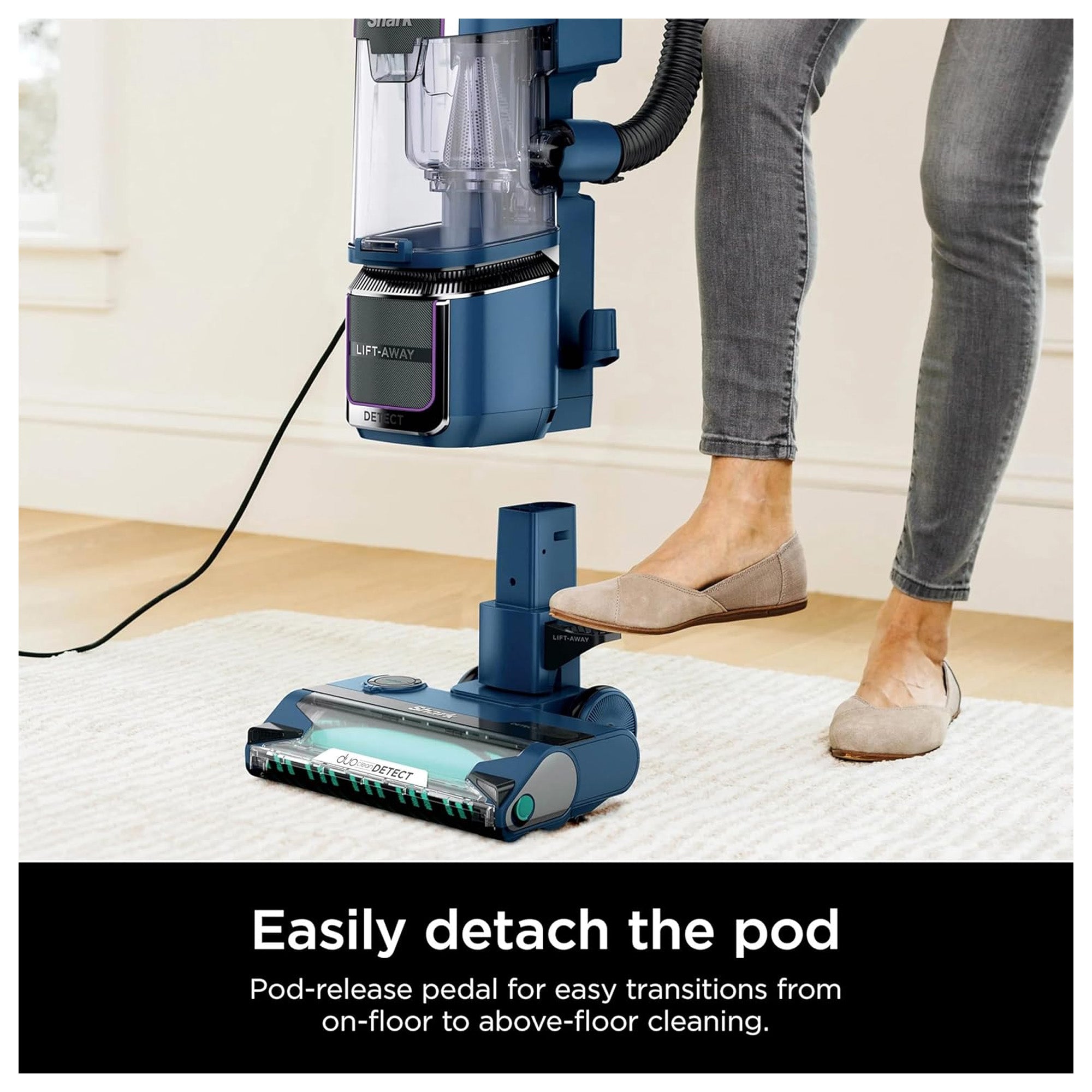 Shark Detect Performance Lift-Away Upright Vacuum, Navy (Used) - VMInnovations