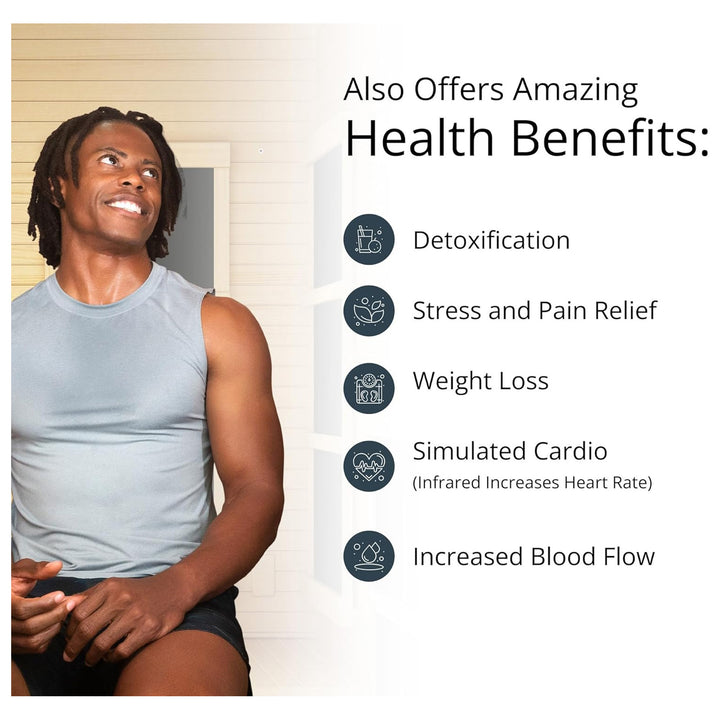 JNH Lifestyles Joyous 2 Person Indoor Home Infrared Sauna with Red Light Therapy