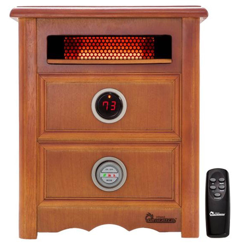 Dr. Heater 1500W Electric Cherry Nightstand Infrared Heater with Remote | DR-999