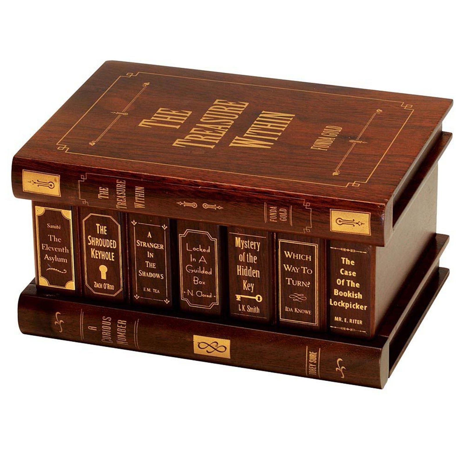 Bits and Pieces Treasure Within Secret Books Box Brainteaser with Key (Open Box) - VMInnovations