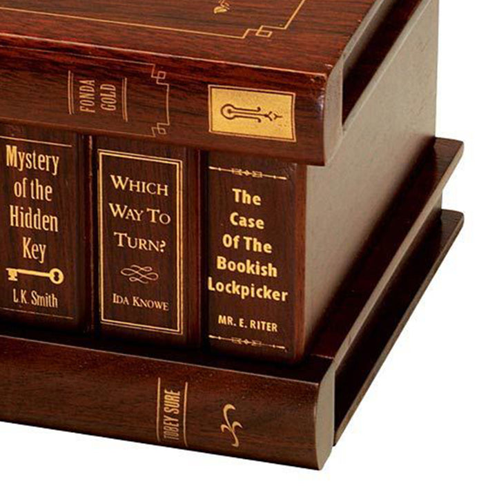 Bits and Pieces Treasure Within Secret Books Box Brainteaser with Key (Open Box) - VMInnovations