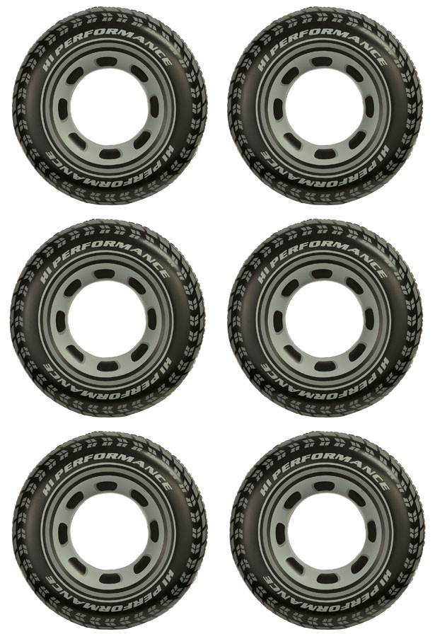 Intex Inflatable 36" Giant Tire Tubes For Swimming Pool/Lake/Ocean (6 Pack)