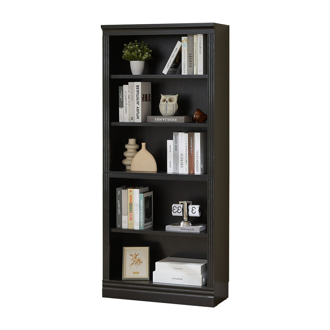 VAUXHILL & CO. Halston Standard Bookcase, Adjustable Shelving Unit, Black